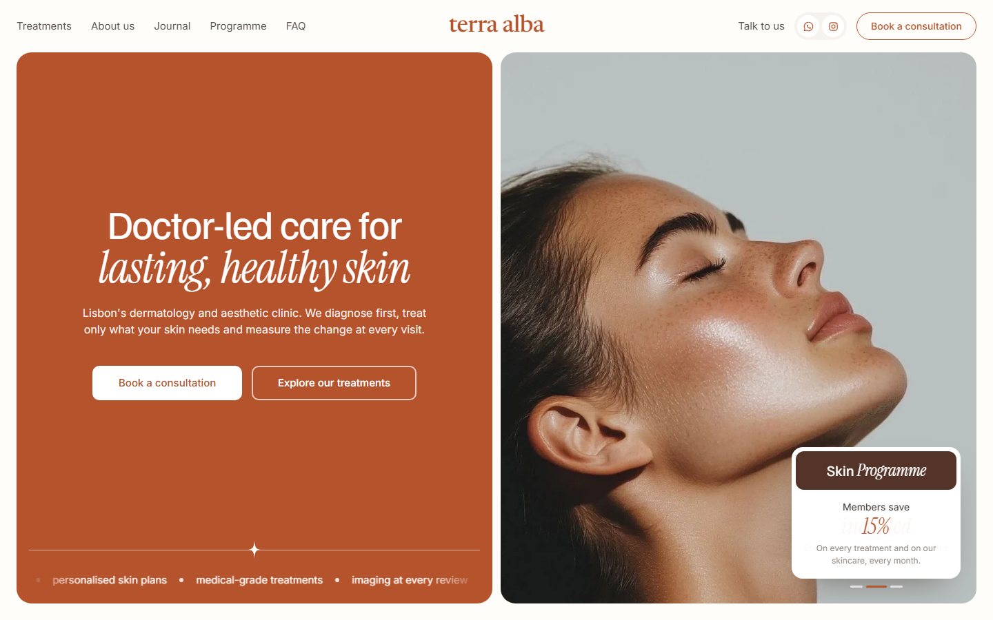 Primeira tela do site da Terra Alba